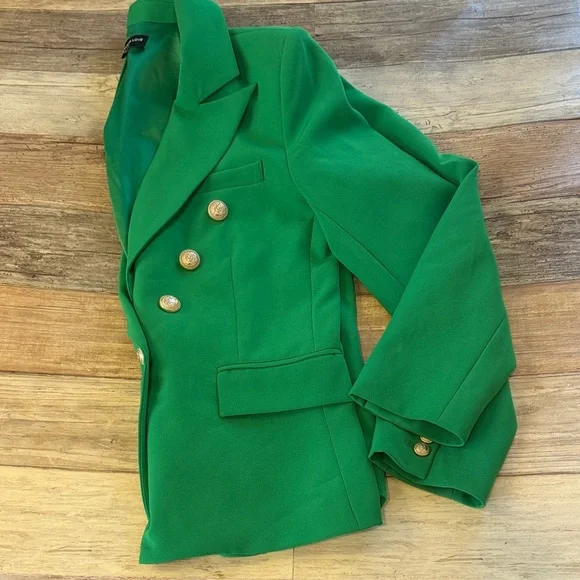 Generation Love Green Blazer with Gold Buttons Medium - Picture 4 of 5